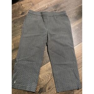 Prophecy Womens‎ Black White Geometric Print Cropped Wide Leg Pants Size 12